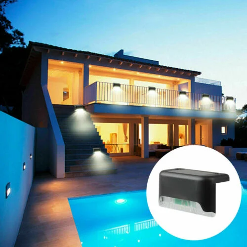 Solar Fence Deck Lights Wall Steps Staircase LED Outdoor Garden Lights Global Sunrise Lights