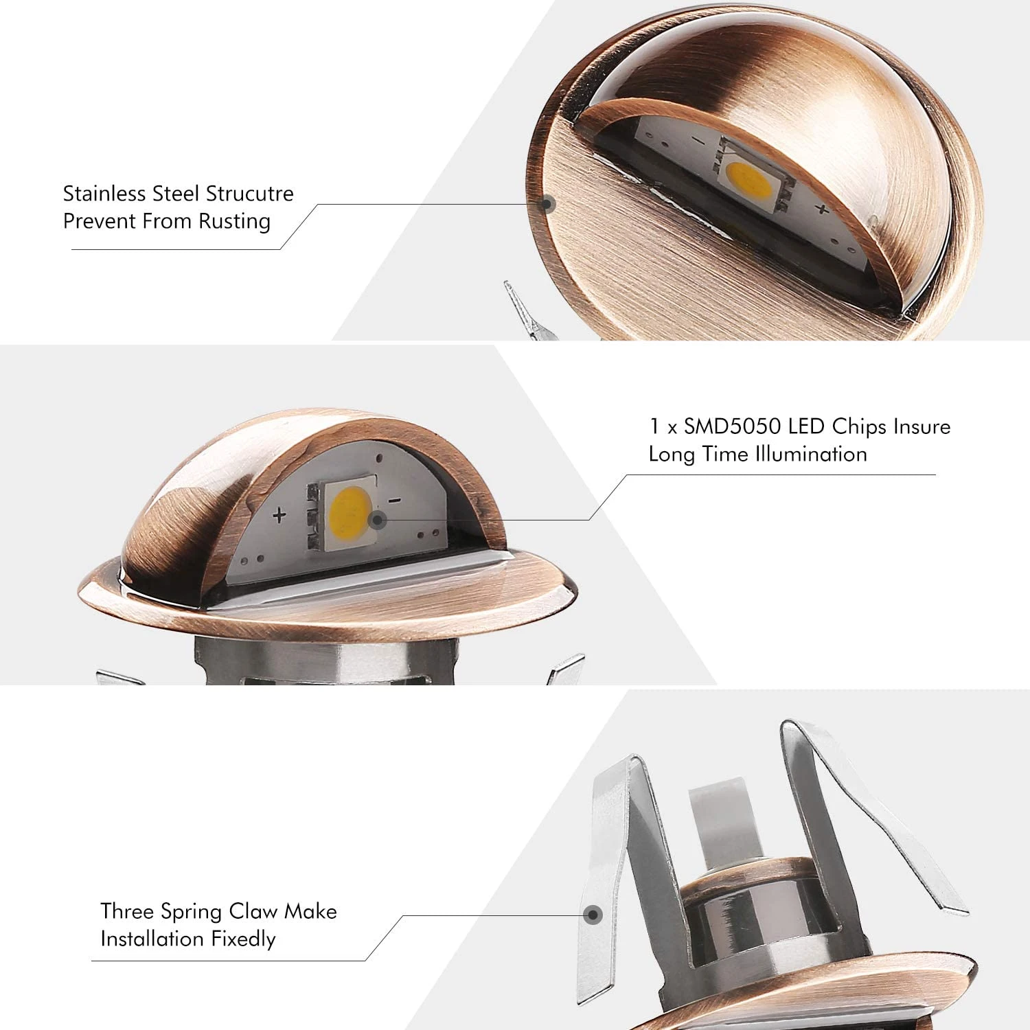 B106 Silver Bronze Exterior LED Lighting for Deck Wood Deck Lighting Outdoor Lighting for Deck