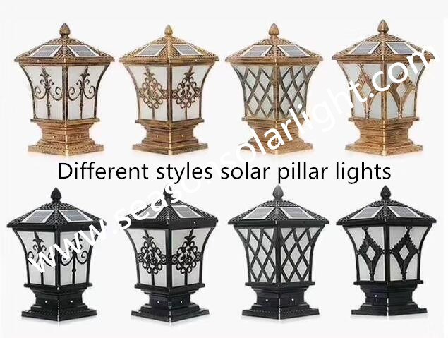 2-in-1 LED Lighting Lamp Outdoor Solar Power Pillar Lamp for Garden Landscape Lighting