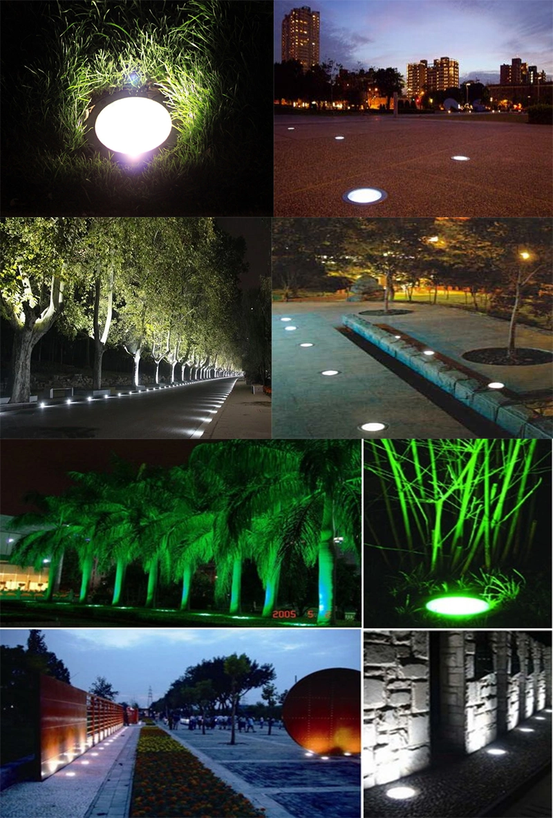 Hot Seller Round Shape IP68 3W RGB LED Underground Light of Plaza