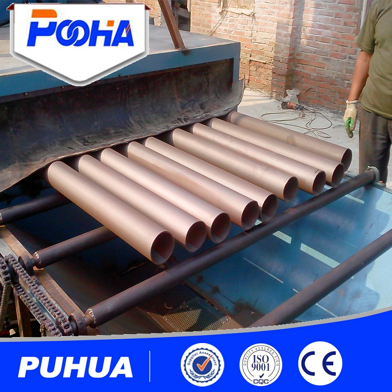 Round Steel Pipe Outer/External Wall Shot Blasting Cleaning Machine