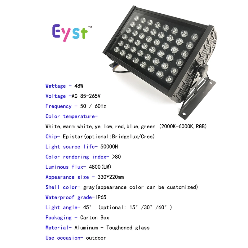 Outdoor Lighting Aluminum Lighting Outdoor Waterproof IP65 48W LED Flood Light