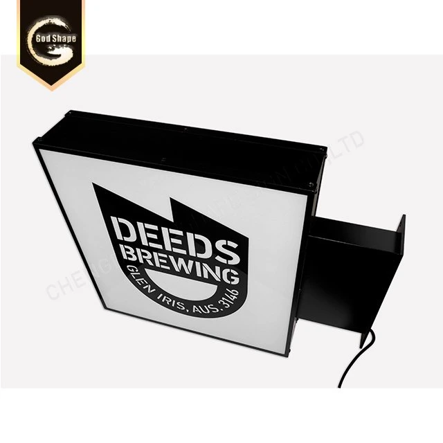 Exterior Advertising LED Lighting Panel Square Wall Mount Light Box Sign For Bar Light Box Sign