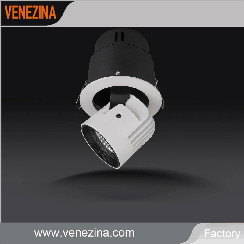 Commercial LED Lighting Adjustable 358 Degree Rotating COB LED Downlight Around Vertical Axis