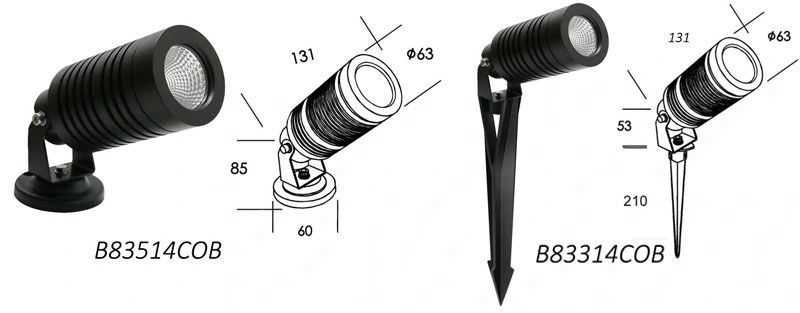 Aluminum Outdoor LED Spot Light Spike Light 14W LED Projector Light Fecade Light DC24V LED Garden Spot Light Landscape Light with Anti-Glare Hood Optional