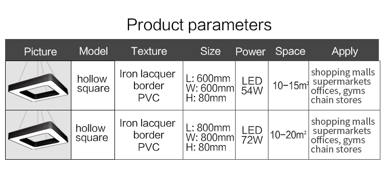 800*800 mm Office Lighting Square Shape LED Linear Lighting with Different Colors