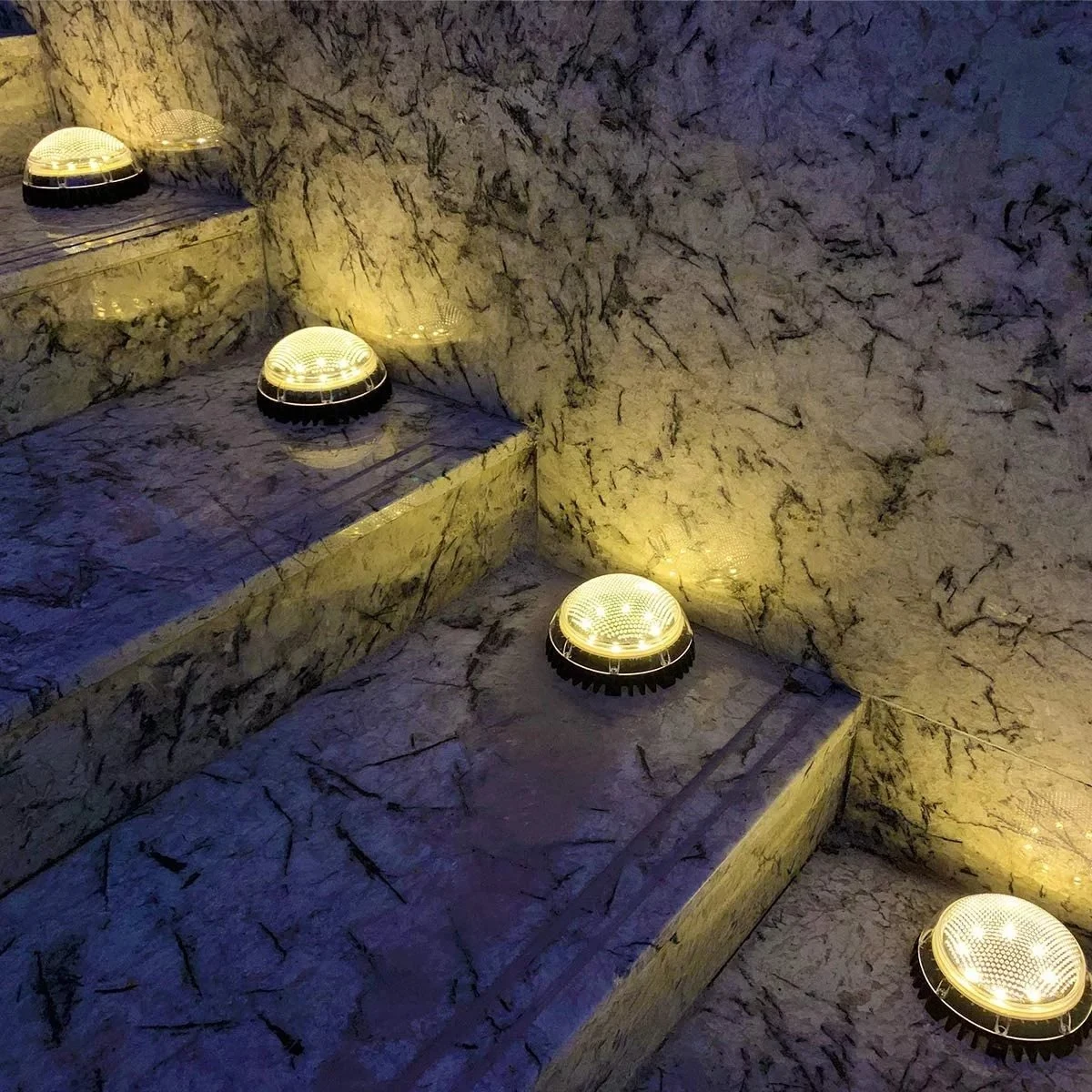 Simva IP67 Waterproof 8 LED Disc Lights, Path Lights Fairy Garden Lights, Outdoor LED Solar Floor Lights, Solar Floor Lights, Solar Floor Lights