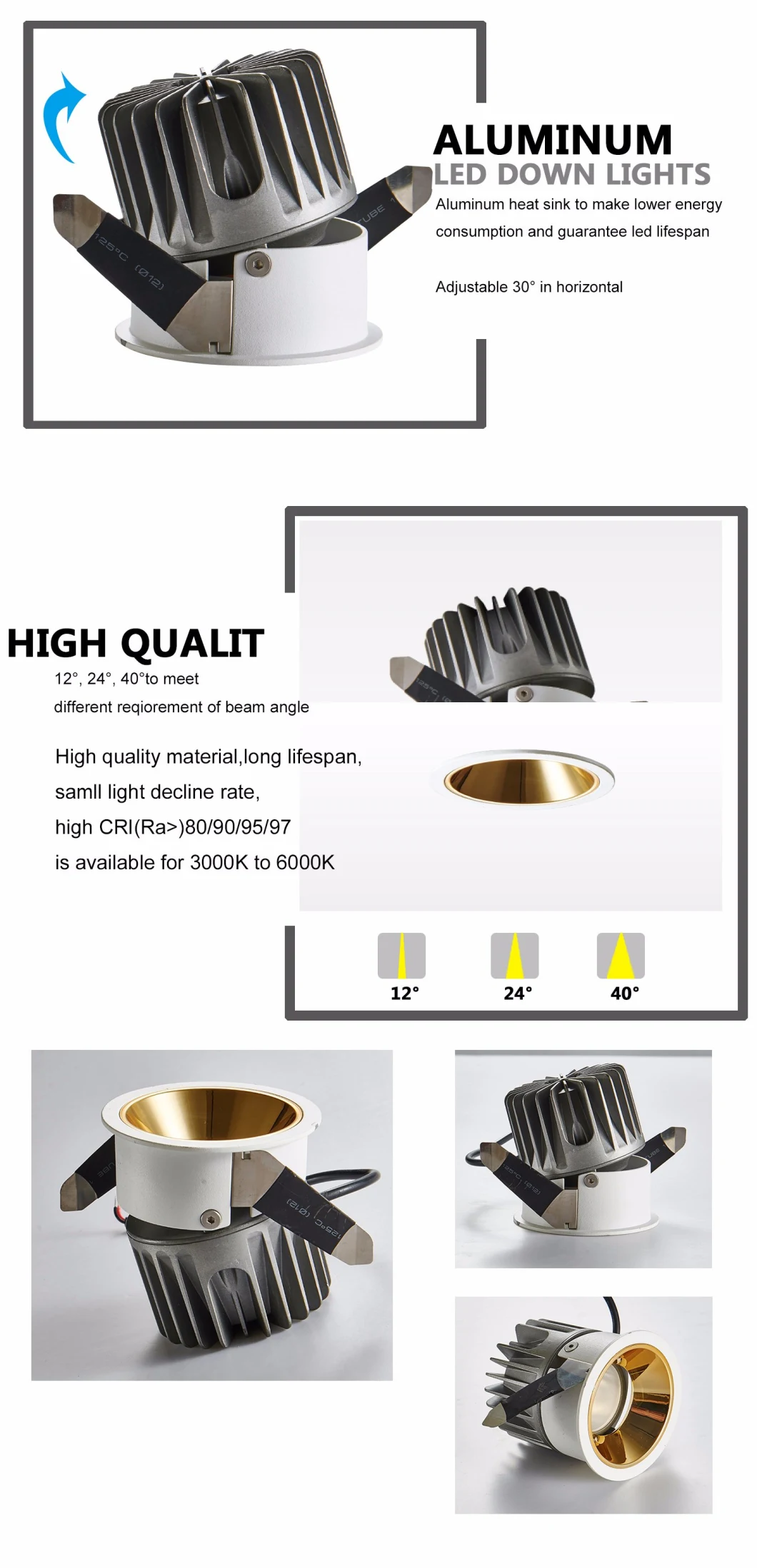 Factory Price LED Light Source Design Lighting Down Light Cover