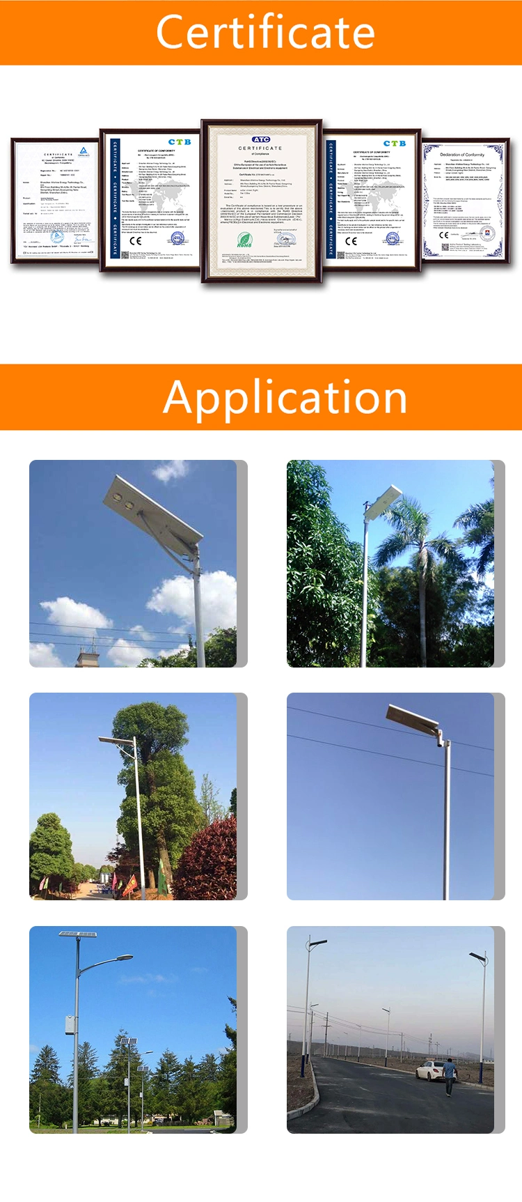 Smart Outdoor LED Lamp Integrated Solar Street Light with Remote Control (5W-150W)