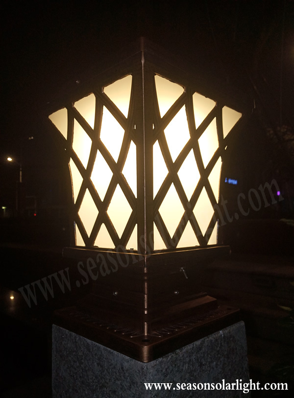 2-in-1 LED Lighting Lamp Outdoor Solar Power Pillar Lamp for Garden Landscape Lighting