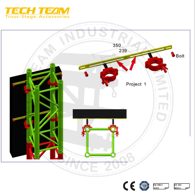Outdoor Indoor Safety Ground Support Stand Set Universal LED Wall Ground Stack System