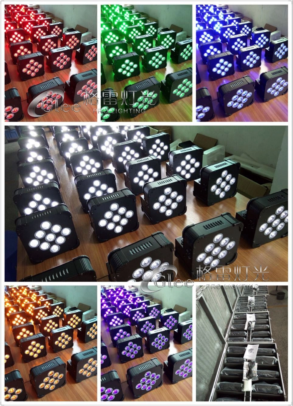 9*18W RGBWA+UV 6in1 LED Battery Wireless DMX Irc Remote Uplighting