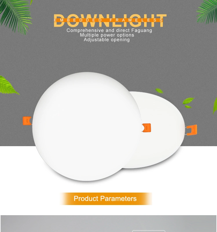 Recessed Panel Lighting 8W/15W/20W/24W Frameless Round LED Home Lighting