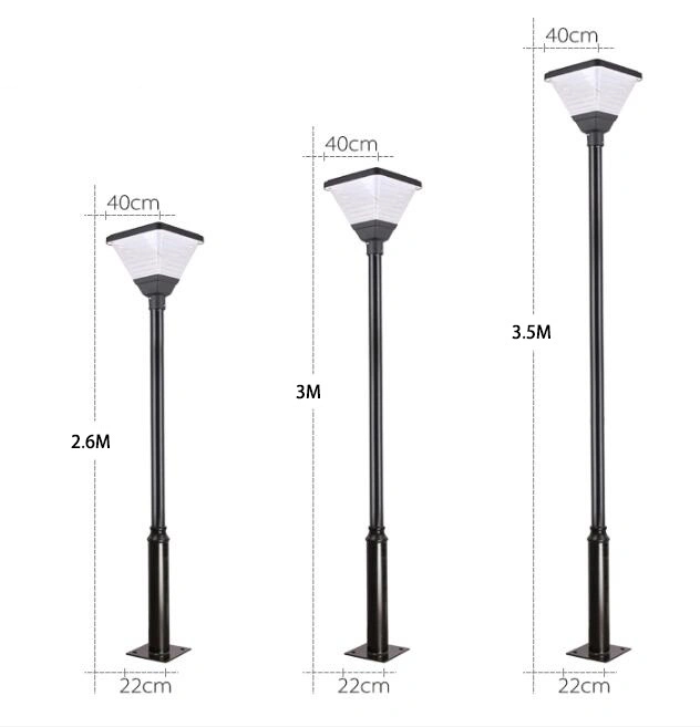 New Design Outdoor LED Lamp IP65 LiFePO4 Battery Solar Lawn Garden Lights
