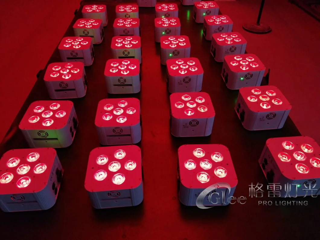 6*18W RGBWA+UV 6in1 6 LED Battery Wireless Remote Uplighting