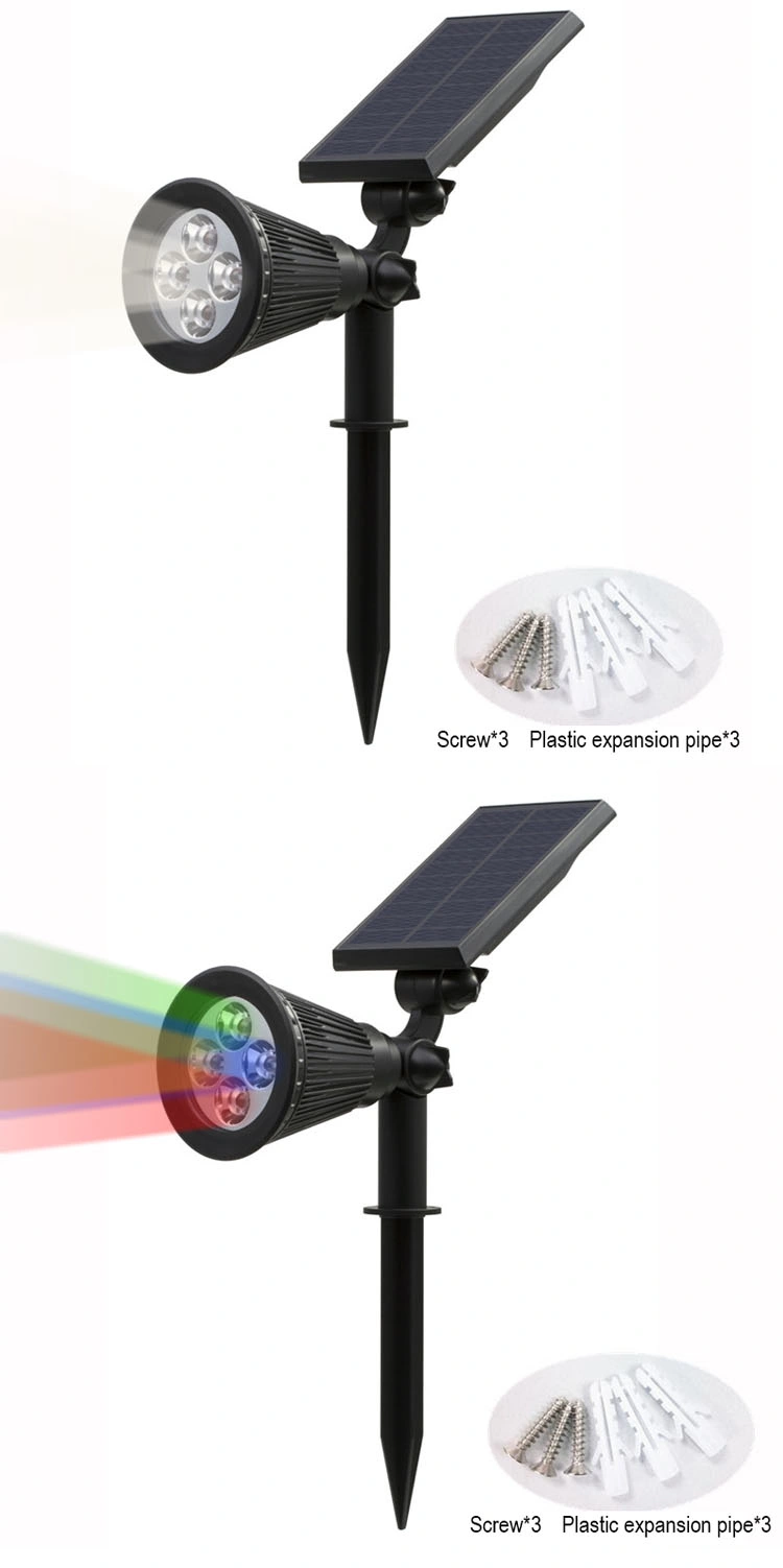 Solar Powered LED Lamp Adjustable Solar Spotlight in-Ground IP65 Waterproof Landscape Wall Light Outdoor Lighting