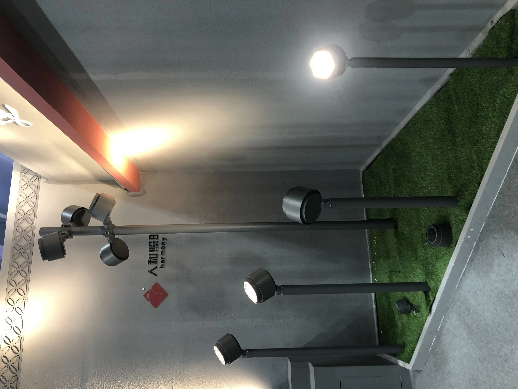 Outdoor driveway in ground mounted 200 watt LED floodlights