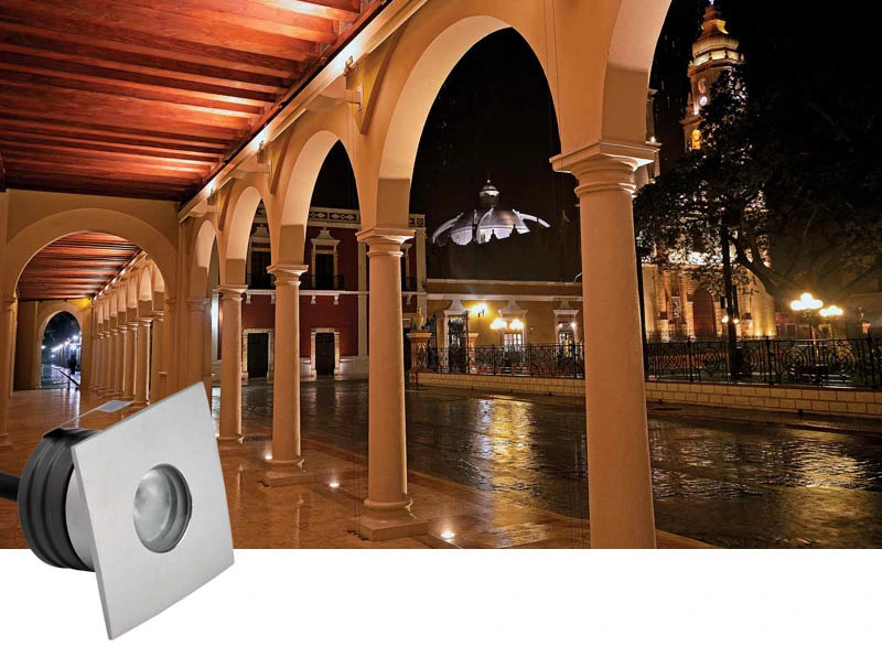 1W 2W 3W LED Underground Light Thin LED Step Light Recessed Floor Light Recessed LED Deck Light Square Underground Light for Architectural, Landscape Lighting