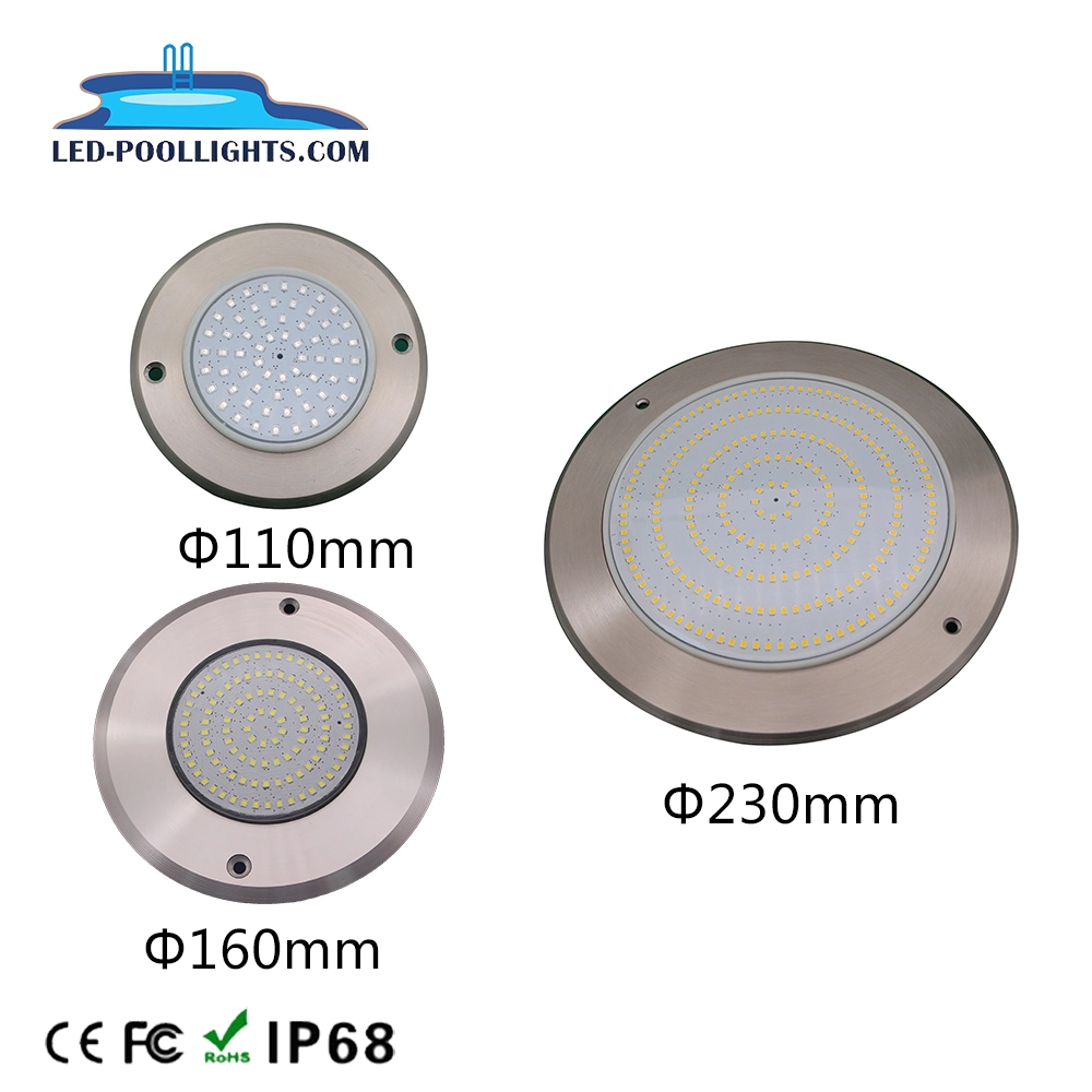 2018 Newest 8mm Thickness 18W RGB 12vstainless Steel Swimming Pool Light IP68 LED Underwater Lighting Private Mode