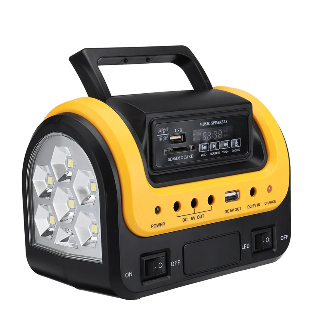 Indoor 5W Solar Home Lighting System with 3LED Lighting Bulb Solar Radio with FM Players