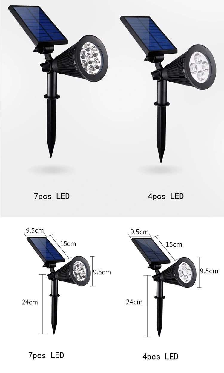 Solar Powered LED Lamp Adjustable Solar Spotlight in-Ground IP65 Waterproof Landscape Wall Light Outdoor Lighting