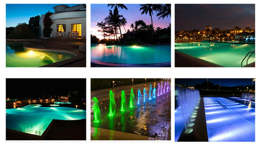 IP68 Multi Color 8mm Thickness LED Underwater Light 316ss LED Swimming Pool Light