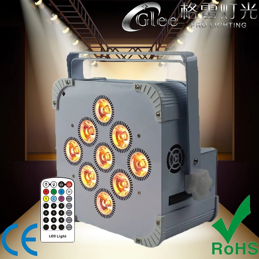 9*18W RGBWA+UV 6in1 LED Battery Wireless DMX Irc Remote Lighting