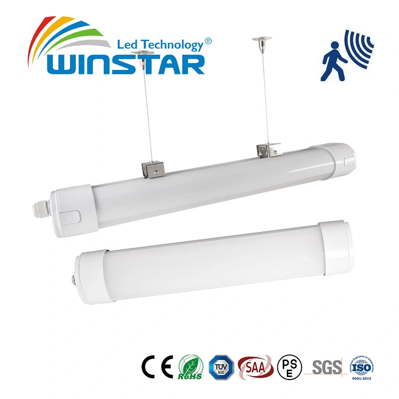 Flicker Free 600mm 2FT 30W 130lm LED Tri-proof Linear Lighting Fixture with 1-10V Dimmable