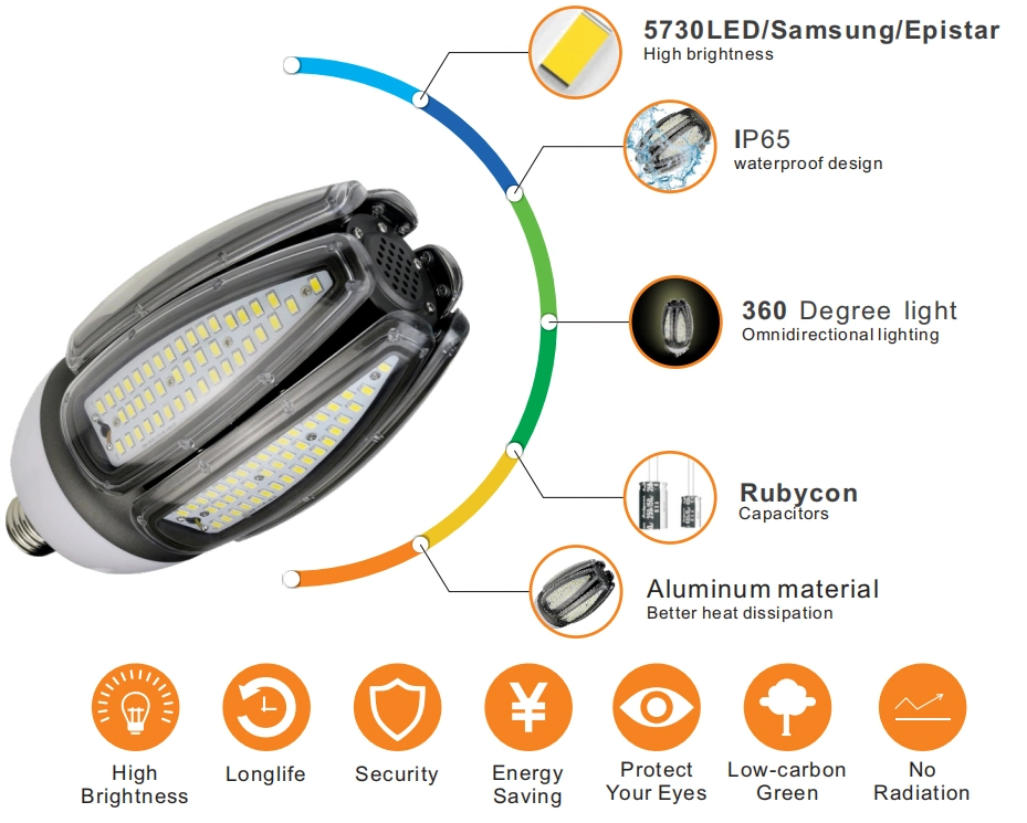 Outdoor LED Bulb Lighting 80W LED Corn Light with CE RoHS for Commercial Lighting