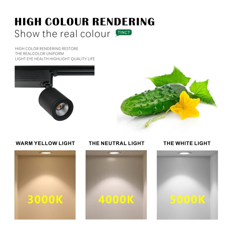 Commercial Interior Lighting CREE High CRI Lighting 12W 15W COB LED Track Light for Gallary Museum