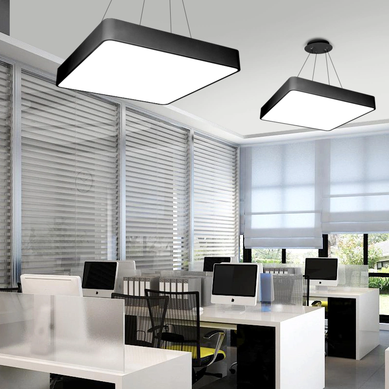 Underground Garage LightingGeometric LightingPendant LightingSquare LightsLED Suspended Linear LED Office Lighting