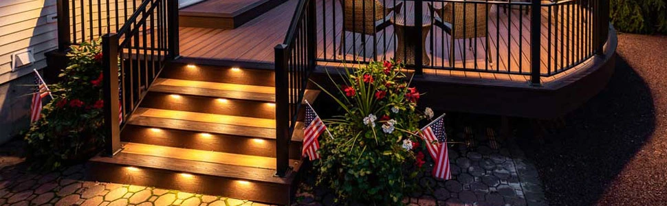 Pack of 10 Outdoor Lighting for Decks Low Voltage Deck Lighting Solar Lighting for Deck Railings