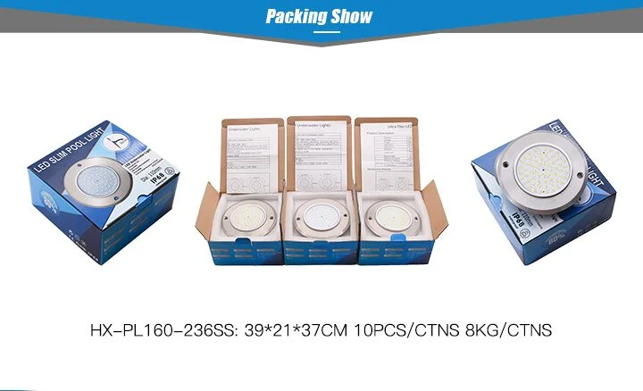 160mm DC12V 8mm Thickness 316ss Resin Filled LED Underwater Pool Lights
