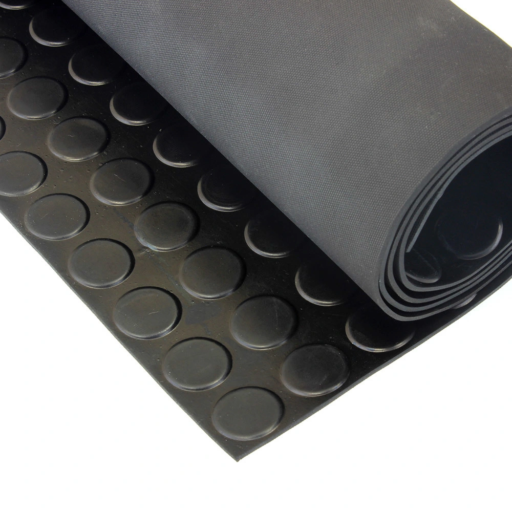 Round rivet factory floor mats rubber sheet