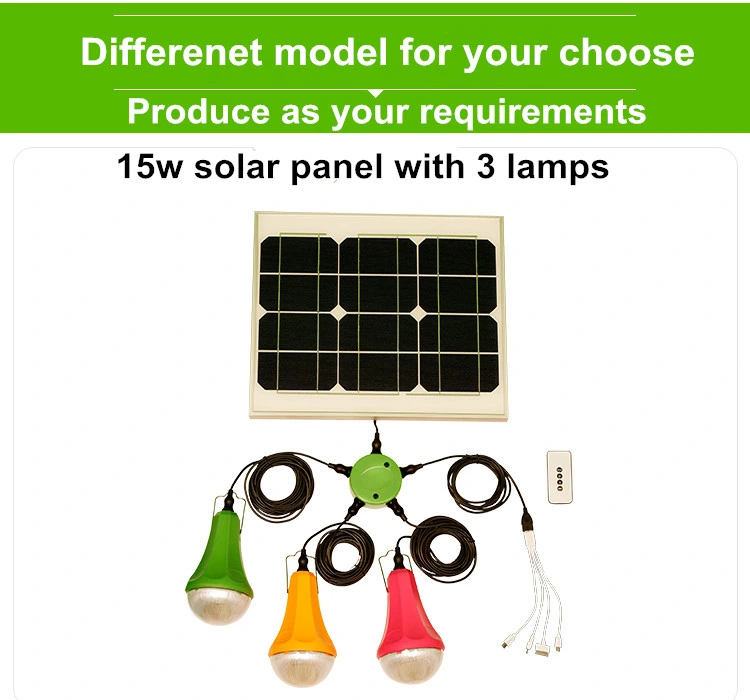 High Power Solar Home Lighting System Solar Lighting Kits with 3PCS Solar Lamps Global Sunrise