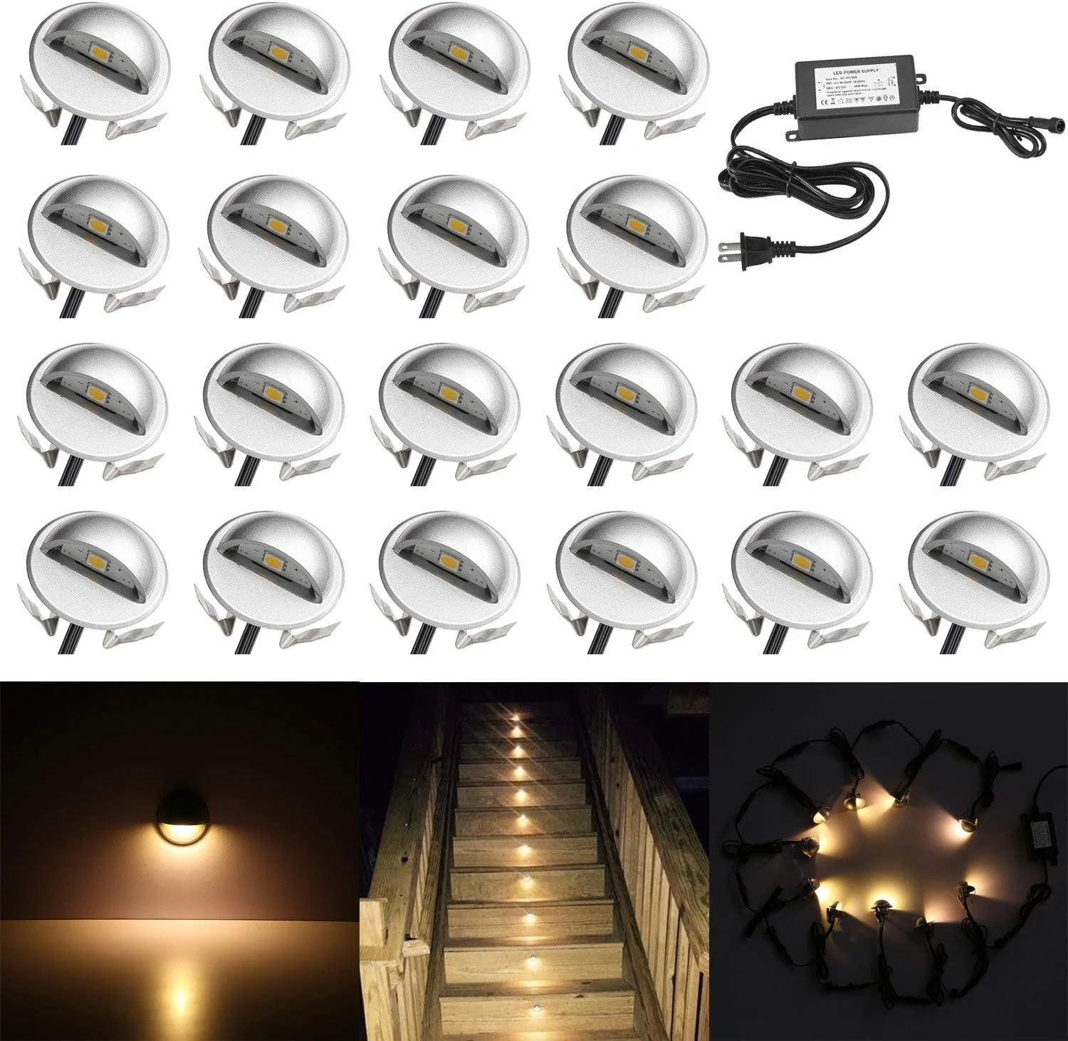 Deck Light Low Voltage LED Deck Lighting Kit Stainless Steel Waterproof Outdoor Step Light