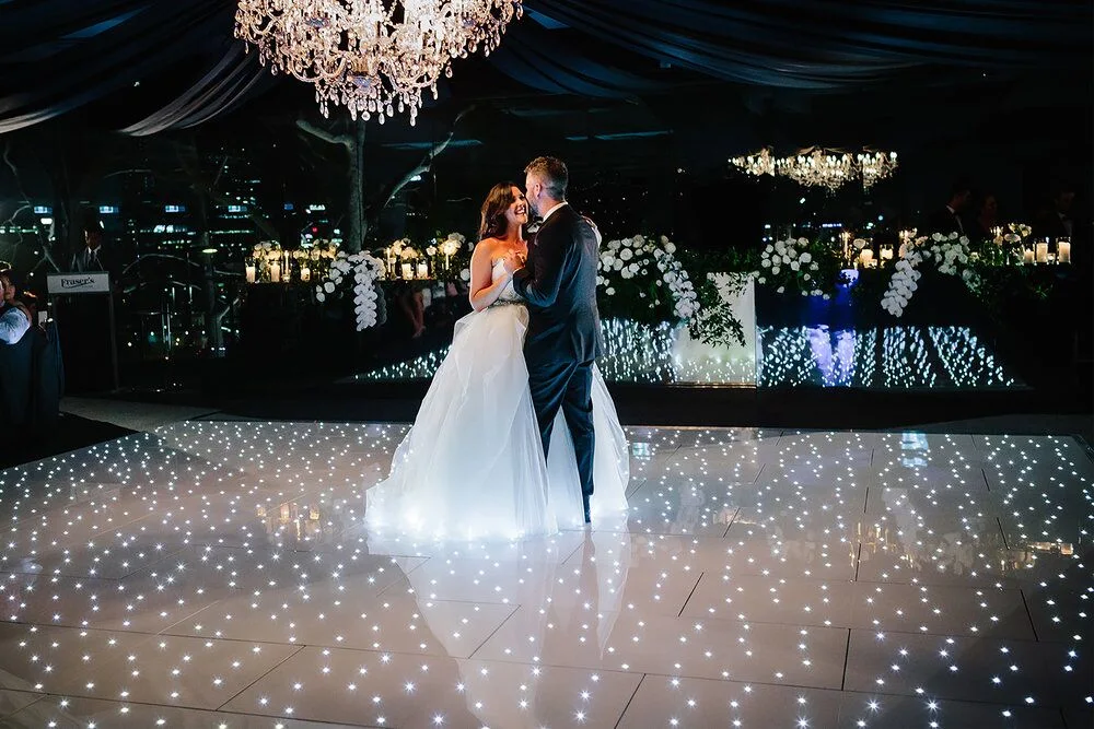 LED white star dance floor wireless spotlight for wedding party