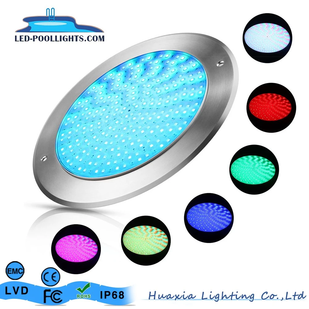 18W DC12V external control RGB ultra-thin (8mm) IP68 underwater LED swimming pool light