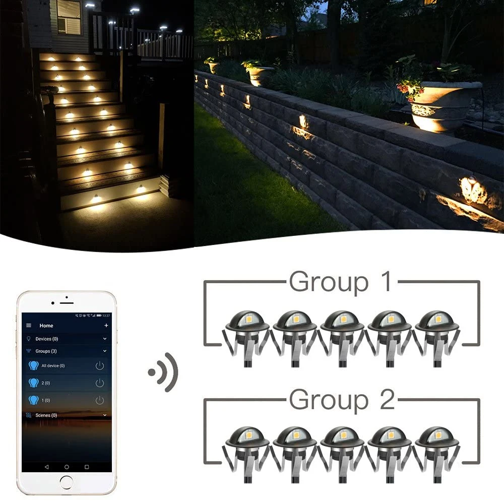 Deck Light Low Voltage LED Deck Lighting Kit Stainless Steel Waterproof Outdoor Step Light