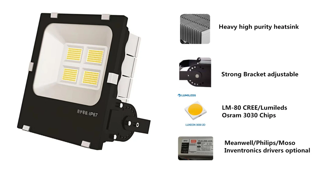 150lm/W 5 Years Warranty Industrial Commercial Lighting 200W 240W LED Flood Lighting