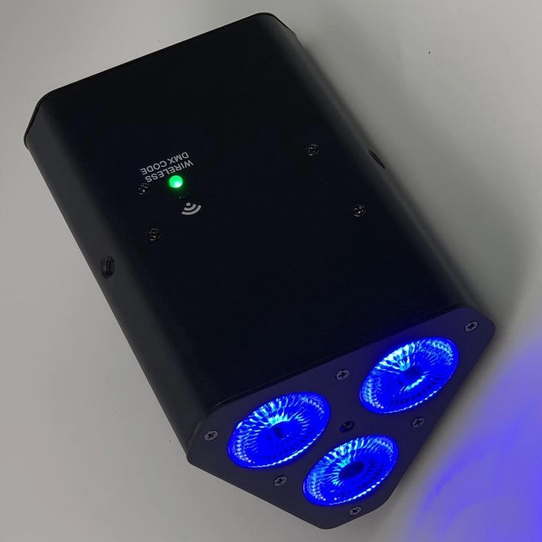 RGBWA+UV 6in1 3 LED Battery Powered Wireless Remote Control Lighting