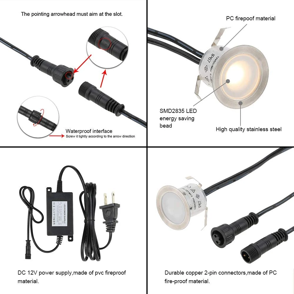 0.6W LED Deck Light 12V Low Voltage LED Deck Lighting Deck Outdoor Lighting