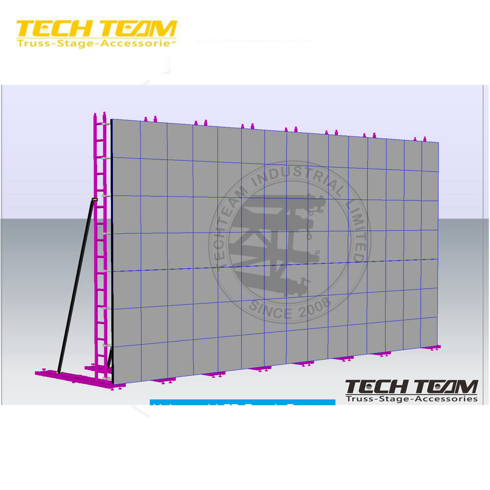 Outdoor Indoor Safety Ground Support Stand Set Universal LED Wall Ground Stack System