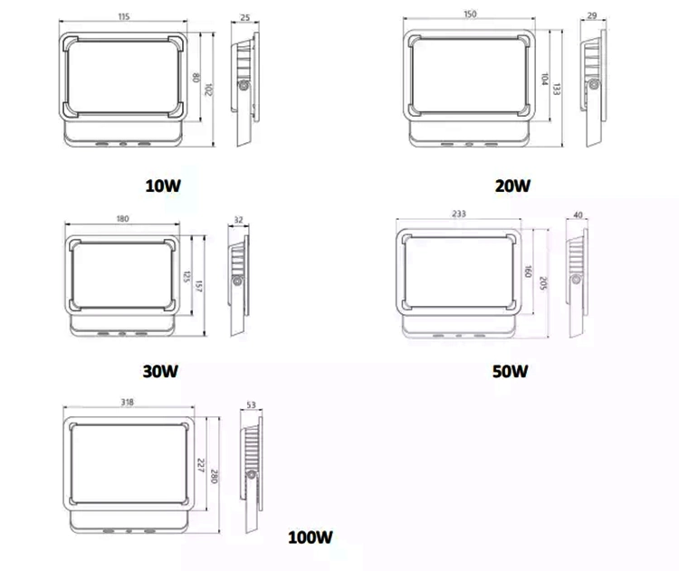 50W/100W LED Lighting 50W Architectural Lighting Fixtures