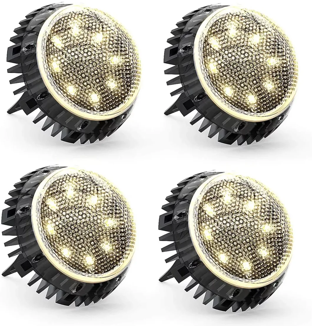 Simva IP67 Waterproof 8 LED Disk Light, Pathway Lights Fairy Garden Lights, Outdoor LED Solar Ground Lights Lamp, Solar Ground Lights, Solar Ground Lights Lamp