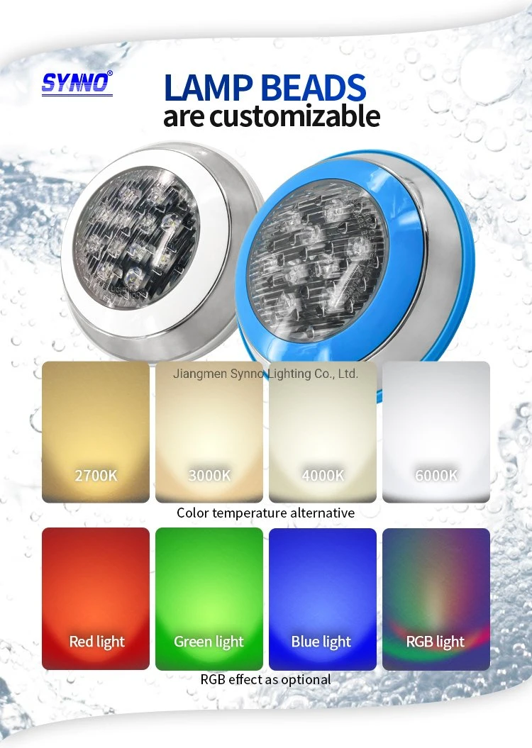 Outdoor RGB Garden Fountain 12W LED Underwater Lighting with DMX Controller for Swimming Pool
