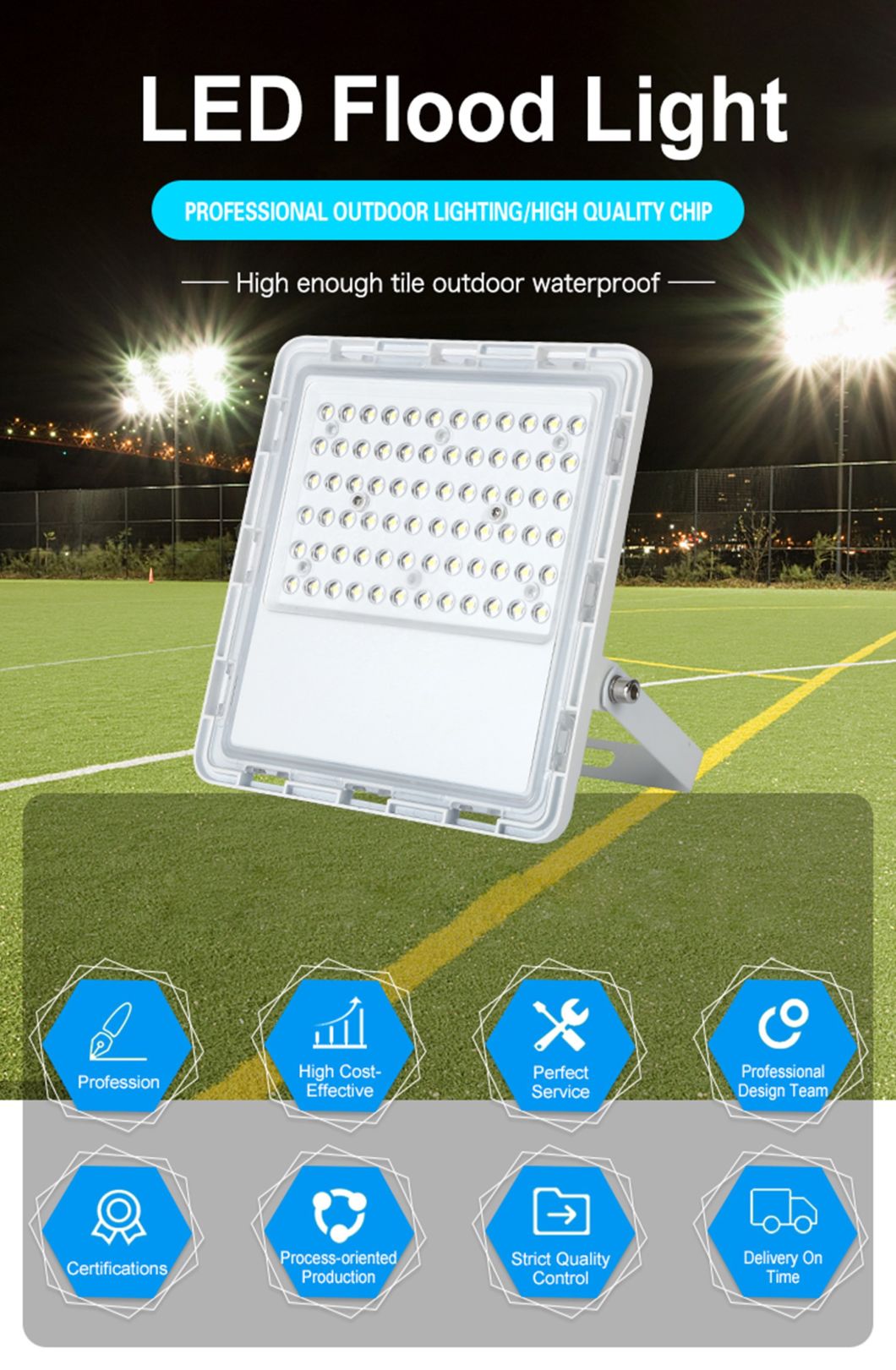 Architectural Lighting Aluminum Outdoor Flood Light Covers Sports Lighting LED Flood Light