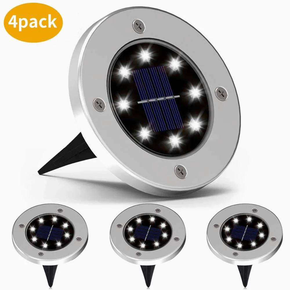 Best Selling Floor Lights, 4/8LED, Pack of 4, Solar Floor Lights for Gardens, Driveways, Pathways