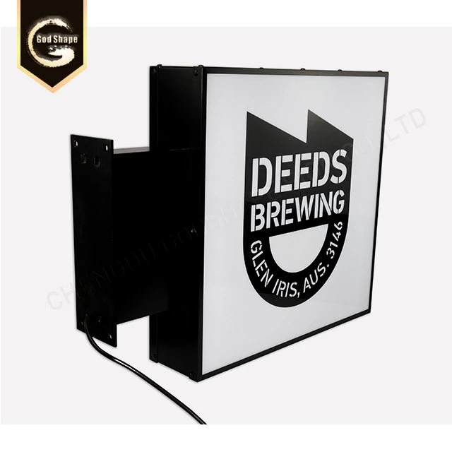 Exterior Advertising LED Lighting Panel Square Wall Mount Light Box Sign For Bar Light Box Sign