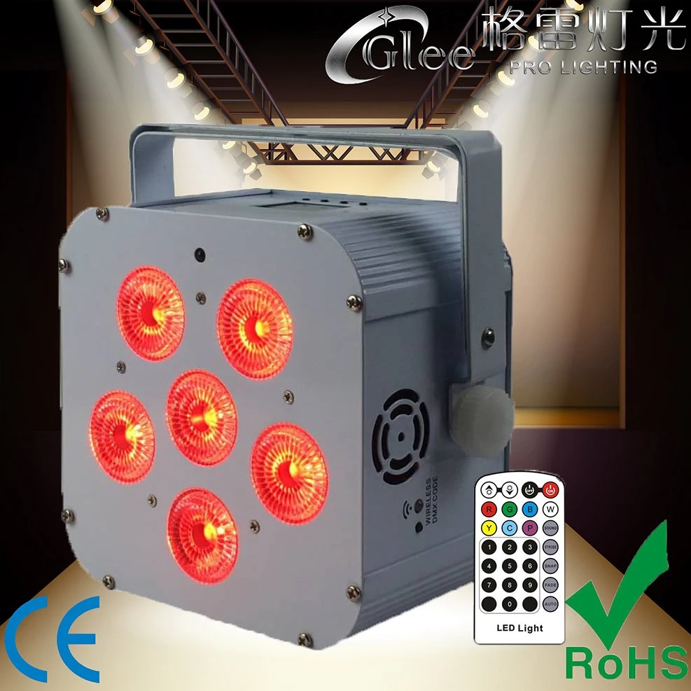 6*18W RGBWA+UV 6in1 6 LED battery wireless remote control fill light